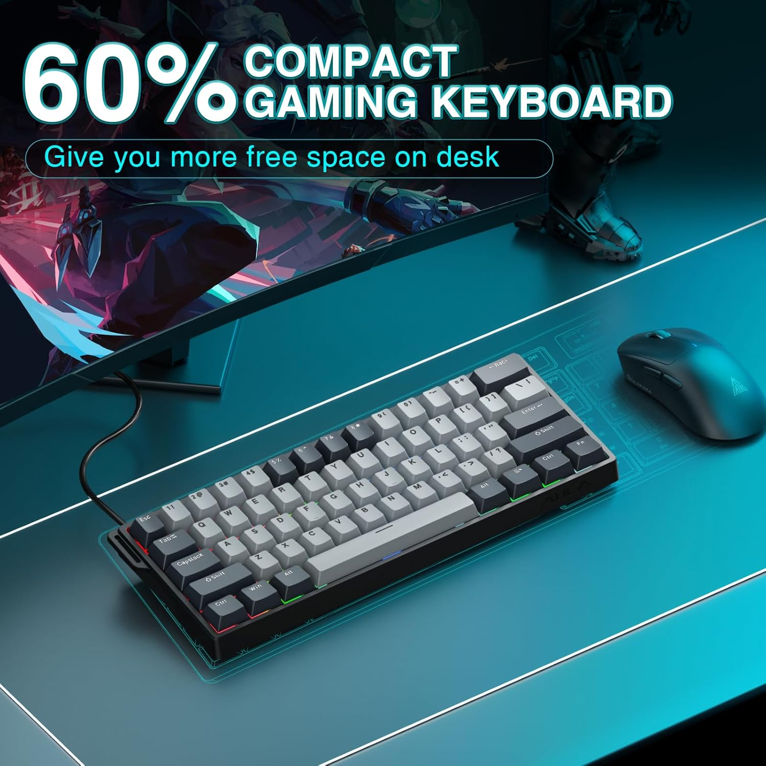 Aula Keyboard WIN 60 HE PRO