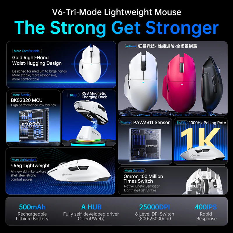 ATTACK SHARK Mouse V6